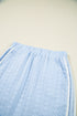 Casual Chic Textured Knit Contrast Trim Crewneck Tee And Pocketed Skirt Set
